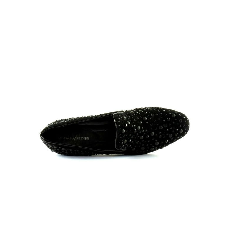 Donald J Pliner Women s Lynn Suede Square Toe Loafers Black Size