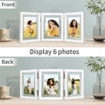 thumbnail image 3 of Afuly 3 Picture Frame White 5x7 Floating Picture Frames Double Sided Picture Frames Wedding Picture Frames, 3 Opening Picture Frame Trifold Tabletop Desk Display Gift, 3 of 8