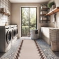 thumbnail image 2 of Beverly Rug Indoor Bordered Area Rugs, Non Slip Rubber Backing Modern Living Room Area Rug, Beige Brown, 2'x5', 2 of 8
