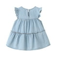 thumbnail image 5 of HOMADLES Toddler Girls Dress Sleeveless Denim Soft Print Stretch Summer Princess Dress Light Blue 6 Months, 5 of 9