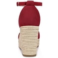 thumbnail image 3 of Sandalias de alpargatas Allegra K Plataforma Correa en el tobillo Rojo 36, 3 of 6