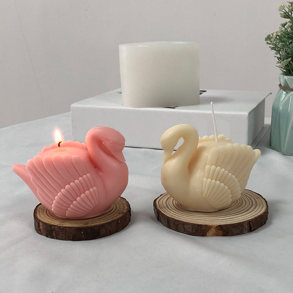 Geemin Swan Candle Casting-Resin Mold 3D Beautiful Swan Aromatherapy Candle Silicone Mould DIY Craft Cookie Fondant Soap-Decor