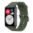 thumbnail image 2 of Bandas de silicona + Correa de reloj con hebilla Reemplazo para Huawei Fit Watch (Verde oscuro), 2 of 6