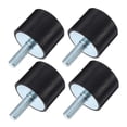 thumbnail image 4 of FONDOTIN 4Pcs Cylindrical Vibration Isolator Shock Absorber Black Natural Rubber for All Machines Buffering Protection, 4 of 8