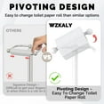 thumbnail image 3 of YANGLI Free Standing Toilet Paper Holder, White, SUS304 Stainless Steel, Pivoting Design for Mega Rolls, 3 of 5