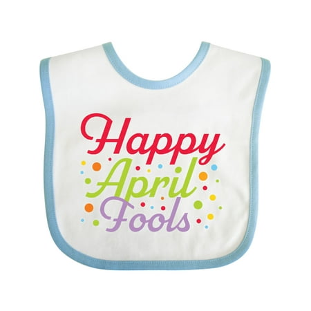 

Inktastic Happy April Fools with Colorful Dots Gift Baby Boy or Baby Girl Bib