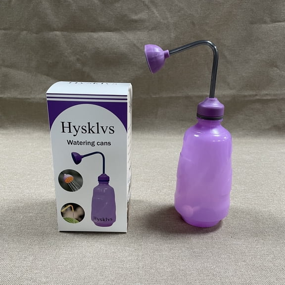 Watering Can for Seedlings, Small Watering Can for House Plant Garden Flower 0.45L (Purple)