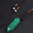 thumbnail image 3 of Colgante de collar de piedra natural Cristales de malaquita Colgante hexagonal Joyas, 3 of 4