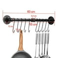 thumbnail image 3 of OFFIGAM Black Wall-Mounted Pot Rack with Utensil Hanging Hooks, 1 Set Kitchen Storage Organizer, 3 of 10