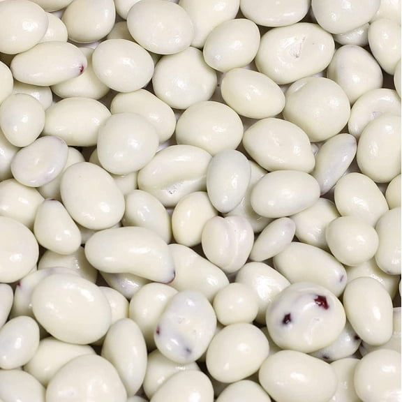 Gourmet White Chocolate Covered Cranberries by Its Delish, 1 lb Bulk Bag White Milk Chocolate Coated Cranberries, Healthy Snacks Chocolate Fruit, USA Made, Kosher Dairy