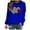 1-Blue, variant on Oversized Sweatshirt For Women Womens Valentine's Day Love Heart Print O Neck Sweatshirt Casual Long Sleeve Round Neck Loose Fit Pullover Tops