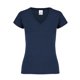 thumbnail image 1 of Playera Cuello V, para Dama, Color Marino Jaspe, Talla Grande, 50% Algodón-50% Poliéster,, 1 of 3