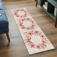 thumbnail image 3 of 2'x6' Rug Runners for Hallways Kitchen, Spring Flowers Non Slip Entryway Beside Floor Carpet Runner, Floral Wreaths Watercolor Countryside Washable Laundry Room Bedroom Throw Rugs Mat for Family Pet, 3 of 8
