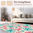 thumbnail image 2 of ODIKA 6' Machine Washable Non-Slip Area Rug, Charming Nautical Theme Interlocking Sea Life High Traffic Rug, Pink, 284485, 2 of 7