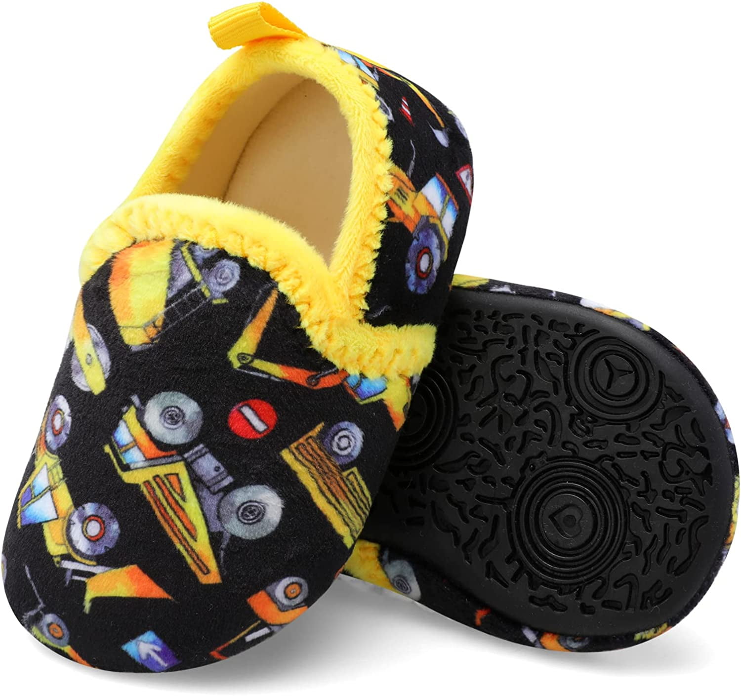 LRUN Toddler Girls Boys Slippers Warm House Slippers for Kids Fur Lined Winter Indoor shoes