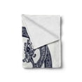 thumbnail image 2 of Celtic Dragon Soft Flannel Fleece Throw Blanket, Roudn Motif with Swirling Myth Creature, Cozy Plush for Indoor and Outdoor Use, 60" x 80", Dark Night Blue Ivory, by Ambesonne, 2 of 6