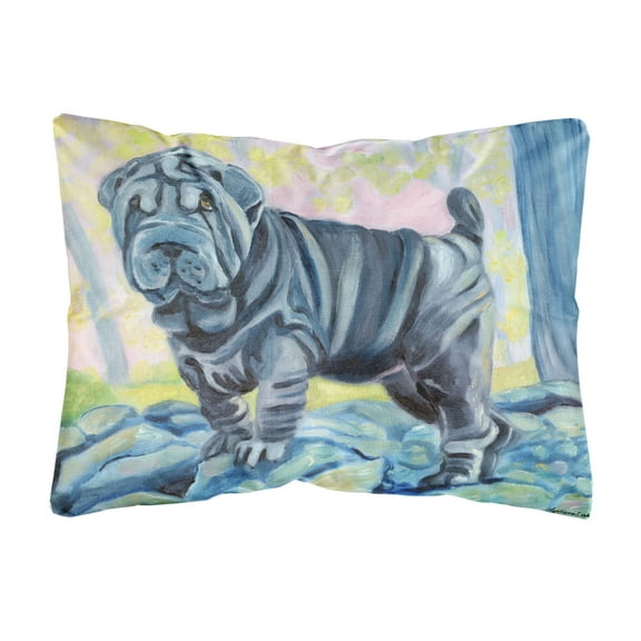 Carolines Treasures 7333PW1216 Blue Shar Pei Fabric Decorative Pillow , 12H x16W, multicolor