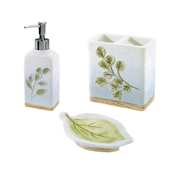 Avanti Linens Ombre Leaves 3-Piece Bath Accessory Set