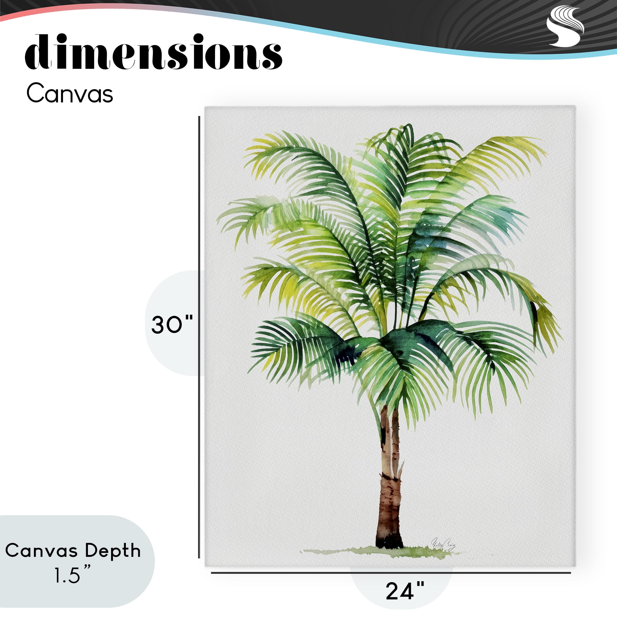 Stupell Industries Breezy Fronds Palm Canvas Wall Art, design by Shelly Craig