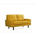 thumbnail image 4 of Uspridefurniture Acire 57.5" Faux Leather Cushion Back Loveseat, Mustard Yellow, 4 of 5