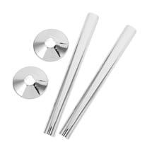 SWETRACE 1 Set Sleek Polished Plumbing Cover for Home Fixtures Silver Radiator Pipe Collars Cover 11.8x0.67x0.67in