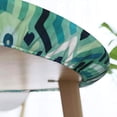thumbnail image 5 of YFYANG Round Fitted Table Cloth, Waterproof Green Abstract Watercolor Geometric Pattern Polyester Table Cover, Indoor Outdoor Decorative Tablecloths with Elastic Edge, 5 of 7