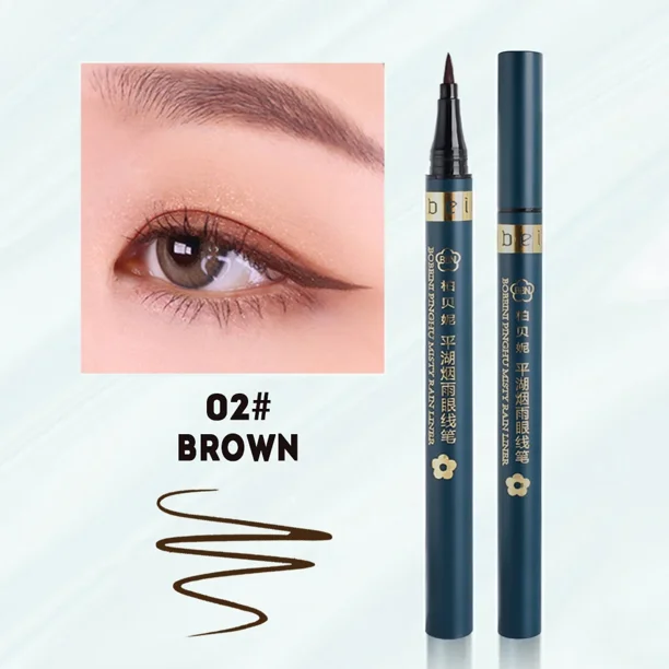Delineador de ojos líquido mate, 5 colores, resistente al agua, duradero, azul, blanco, resistente al sudor, secado rápido, lápiz delineador de ojos, cosméticos de maquillaje de ojos( brown