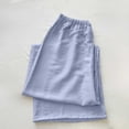 thumbnail image 4 of Lenpel Pajama Pants for Women Lightweight Casual Straight Leg Palazzo Sleep Trousers Flowy Comfy Loose Fit Lounge Pants, 4 of 4