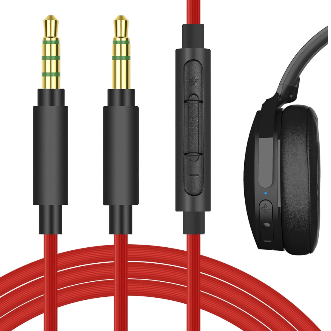 Geekria QuickFit Audio Cable with Mic for Skullcandy Grind, Hesh 3, Hesh 2, Hesh, Crusher ANC 