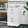 thumbnail image 5 of XPOPR 2 Drawer File Cabinet with Lock, Wood Grain White File Cabinets for Letter Size File Folders with Tabs, Mobile Under Desk Filing Cabinets for Home Office, Rolling Filing Cabinet Printer Stand, 5 of 11