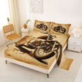 thumbnail image 2 of Manfei Classic Motorcycle Print Queen Sheets,Extreme Speed Games Queen Sheet Sets,Brown,4-Piece,1 Flat Sheet, 1 Fitted Sheet and 2 Pillowcases, 2 of 6