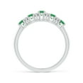 thumbnail image 2 of ANGARA Natural Five Stone Emerald and Diamond Wedding Ring in 14K White Gold for Women (Size-4x3mm) | May Birthstone, Birthday, Anniversary, Jewelry Gift for Women | Natural Emerald Ring, 2 of 11