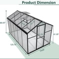 thumbnail image 6 of 6' x 10' Walk-in Polycarbonate Greenhouse – Outdoor Garden Greenhouse Kit with Aluminum Frame, Lockable Door & Adjustable Roof Vents for Backyard, Patio, or Garden, 6 of 8