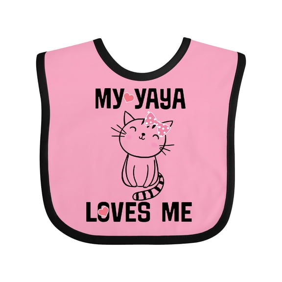 Inktastic My Yaya Loves Me Girls Girls Baby Bib