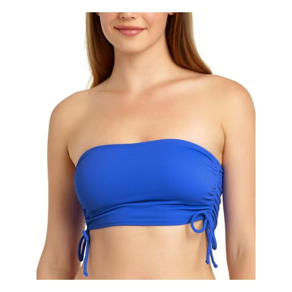 California Waves Women's Bandeau Ribbed Swim Bikini Top