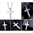 thumbnail image 4 of WWJD Cross Necklace Medium Cross Pendant What Would Jesus Do Necklaces Stainless Steel Christian Crucifix Catholic Religious Jewelry for Unisex for Baptism Gift, 4 of 5