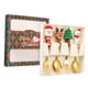 thumbnail image 2 of Juego de 4 tenedores y cucharas navideñas de acero inoxidable para postre. caja verde color dorado, 2 of 9