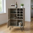 thumbnail image 3 of Homy Casa Kitchen Bar Cabinet with Wine Storage for Home Beverage Station, Gray, 3 of 9