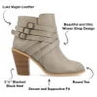 Journee Womens Strap Inside Zip Stacked Heel Booties, Widths Available