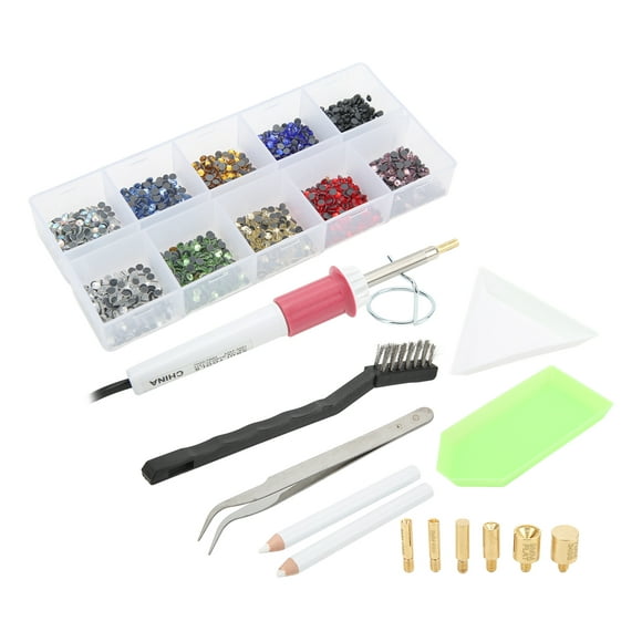 Hotfix Applicator Set, Hotfix Rhinestones Applicator DIY Fun Wide Applications Portable 110-240V  For Leather For Clothes For Shoes US Plug