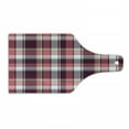 thumbnail image 1 of Checkered Cutting Board, Old Fashioned Style Garment Pattern Traditional Plaid Geometric Squares, Tempered Glass Cutting and Serving Board, Wine Bottle Shape, Pink Maroon White, by Ambesonne, 1 of 1