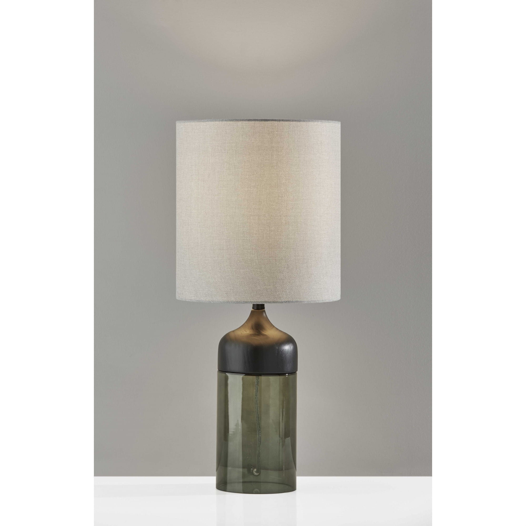 textured smoked glass table lamp