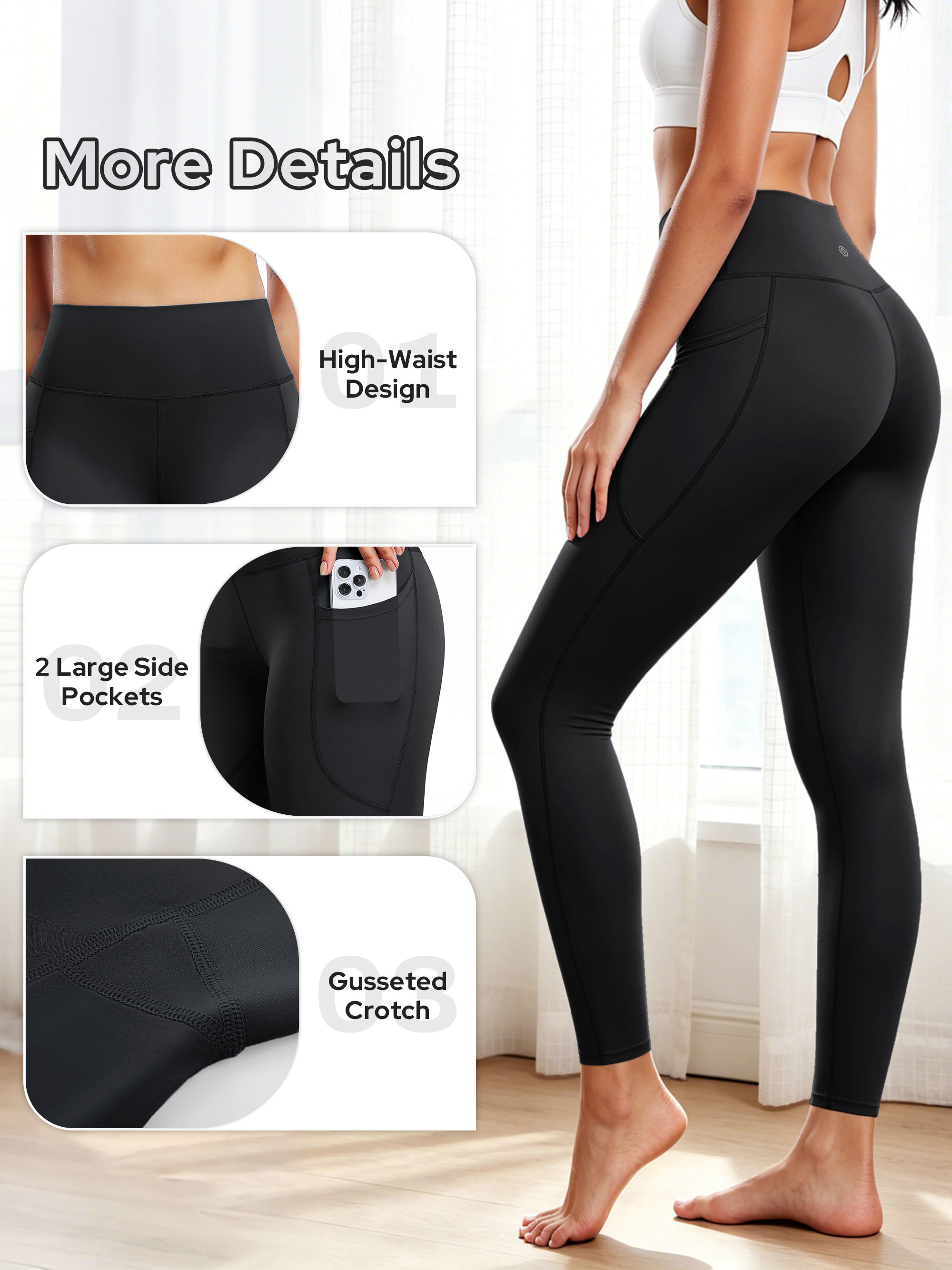 NELEUS Women's Compression Yoga Leggings High Waist Tummy Control photo 4