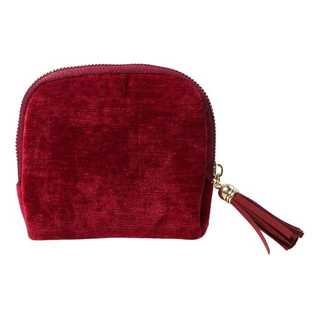Visland Small Travel Jewelry Case 5 Compartments Portable Mini Jewelry Box with Tassel Zipper Soft Velvet Organizer Pouch for Rings Bracelets Bangles Cards