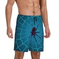 thumbnail image 2 of Kdxio Spider And Cobweb Print Mens Sleep Shorts Bottoms Soft Comfy Pajama Wear Pants with Drawstring Pockets, 2 of 5