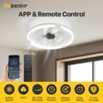 thumbnail image 3 of Ensenior 20'' Low Profile Ceiling Fans with Lights and Remote, Fandelier Ceiling Fan Flush Mount, APP Control, 6 Speed & 3000K-6500K Stepless Dimmable Small Ceiling Fan with Light for Bedroom - White, 3 of 5
