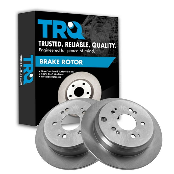 TRQ Rear Brake Rotors Set Solid Fits Select 2005-2010 Honda Odyssey
