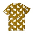 thumbnail image 5 of Hessimy Girls Lace Short Sleeve T Shirts Kids Summer Crewneck Tunic Tops Curved Hem(Gold,1-2 Years), 5 of 6