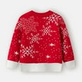 thumbnail image 4 of GYRATEDREAM Toddler Girls Boys Christmas Knit Sweater Baby Xmas Crewneck Snowflake Snowman Print Pullover Sweatshirt Knitwear Tops Kids Warm Fall Winter Clothes Red for 3-7Y, 4 of 7