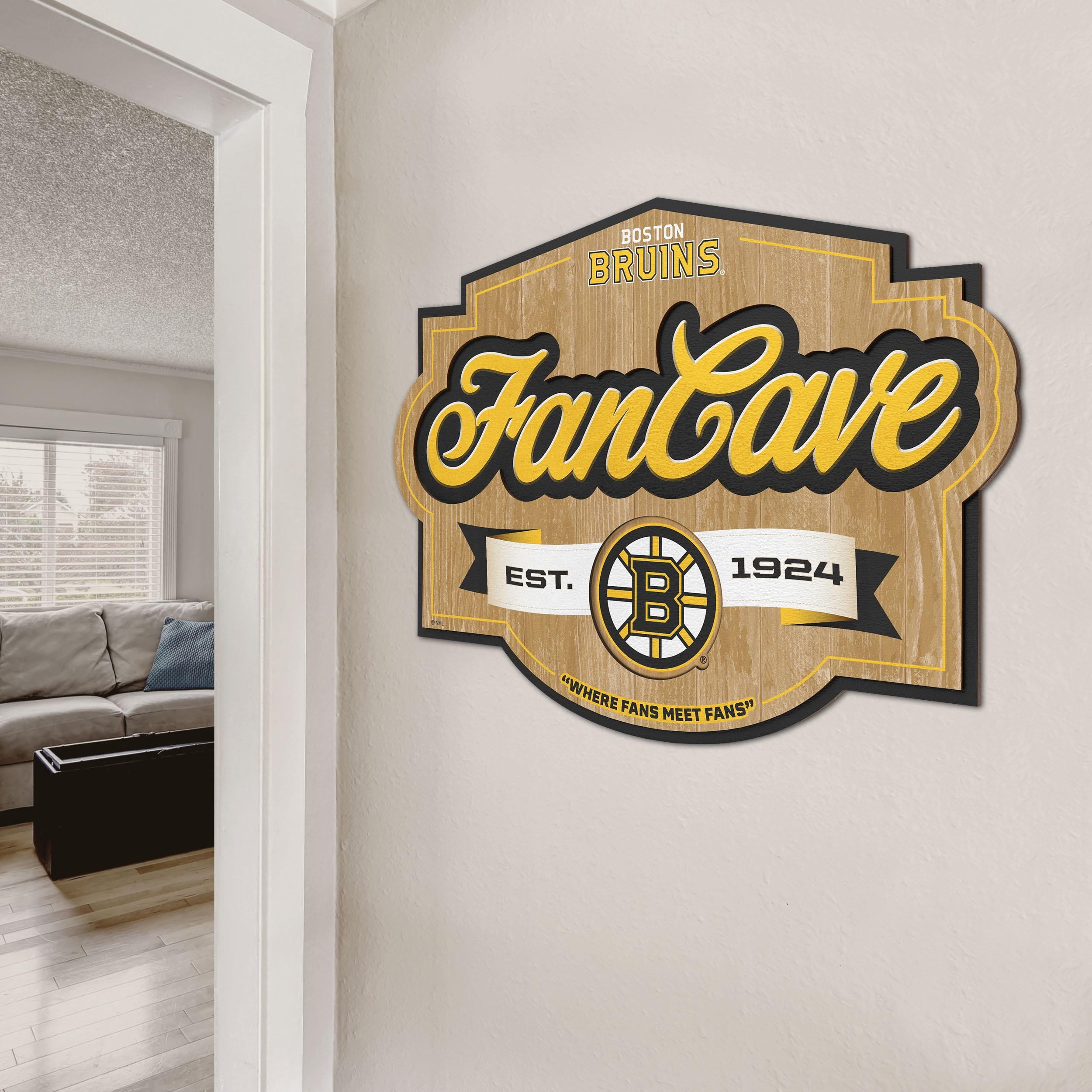 YouTheFan NHL Boston Bruins Fan Cave Sign